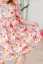 Mila & Rose ® Bouquet Beauty 3/4 Sleeve Pocket Twirl Dress - 