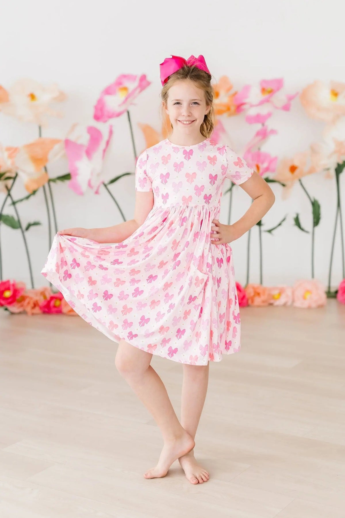 Mila & Rose ® Bow Beauty S/S Pocket Twirl Dress - 
