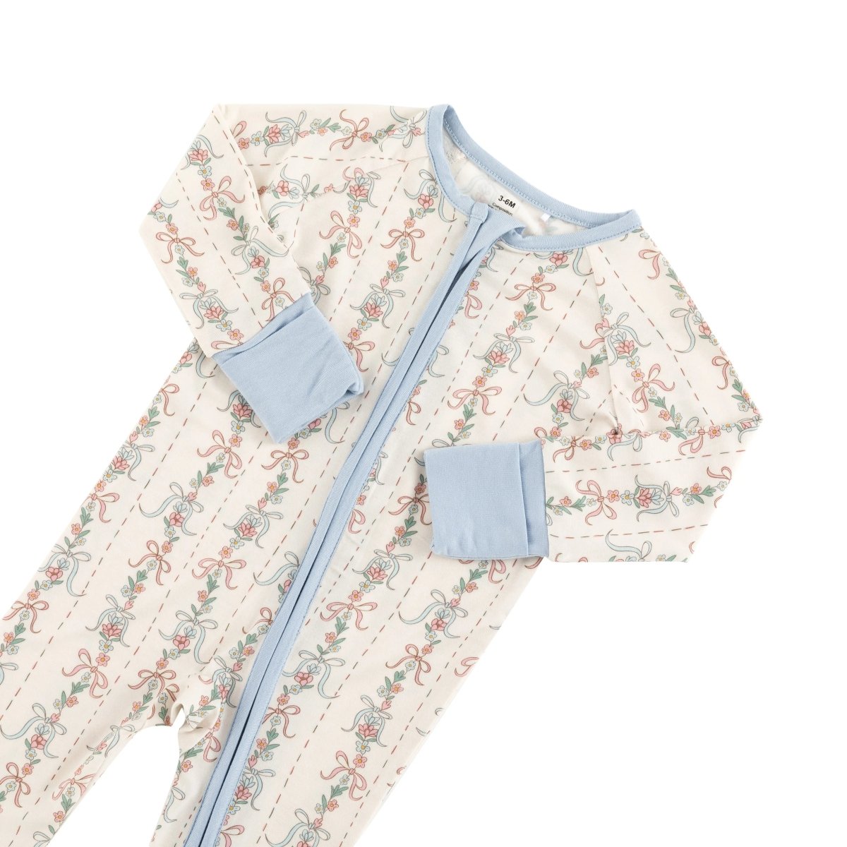 Dreamlet Bow Blossom Convertible Zip Footies For Babies Dreamlet - Everetts Place Boutique - 