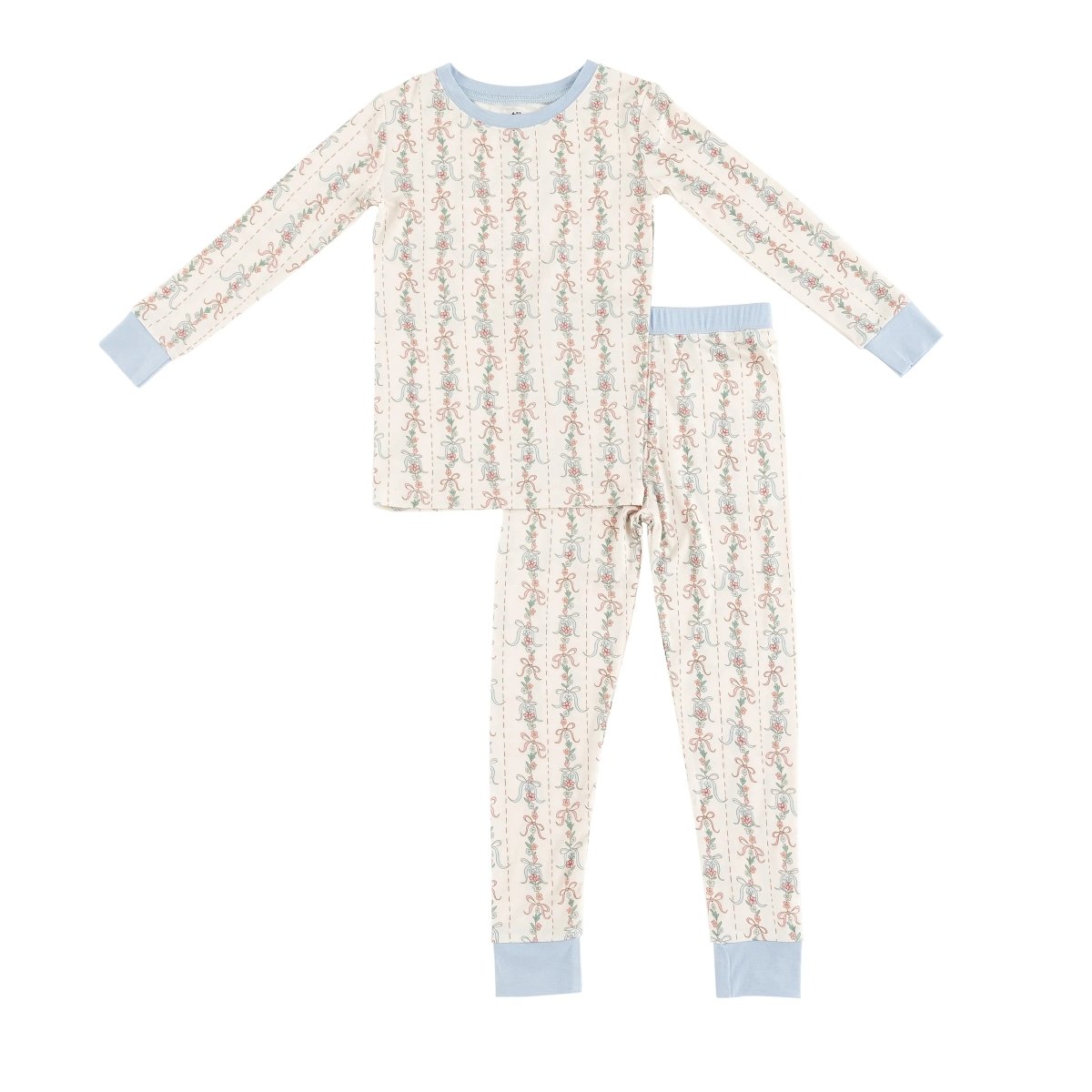 Dreamlet Bow Blossom Long Sleeve Two Piece Pajama Set Dreamlet - Everetts Place Boutique - 