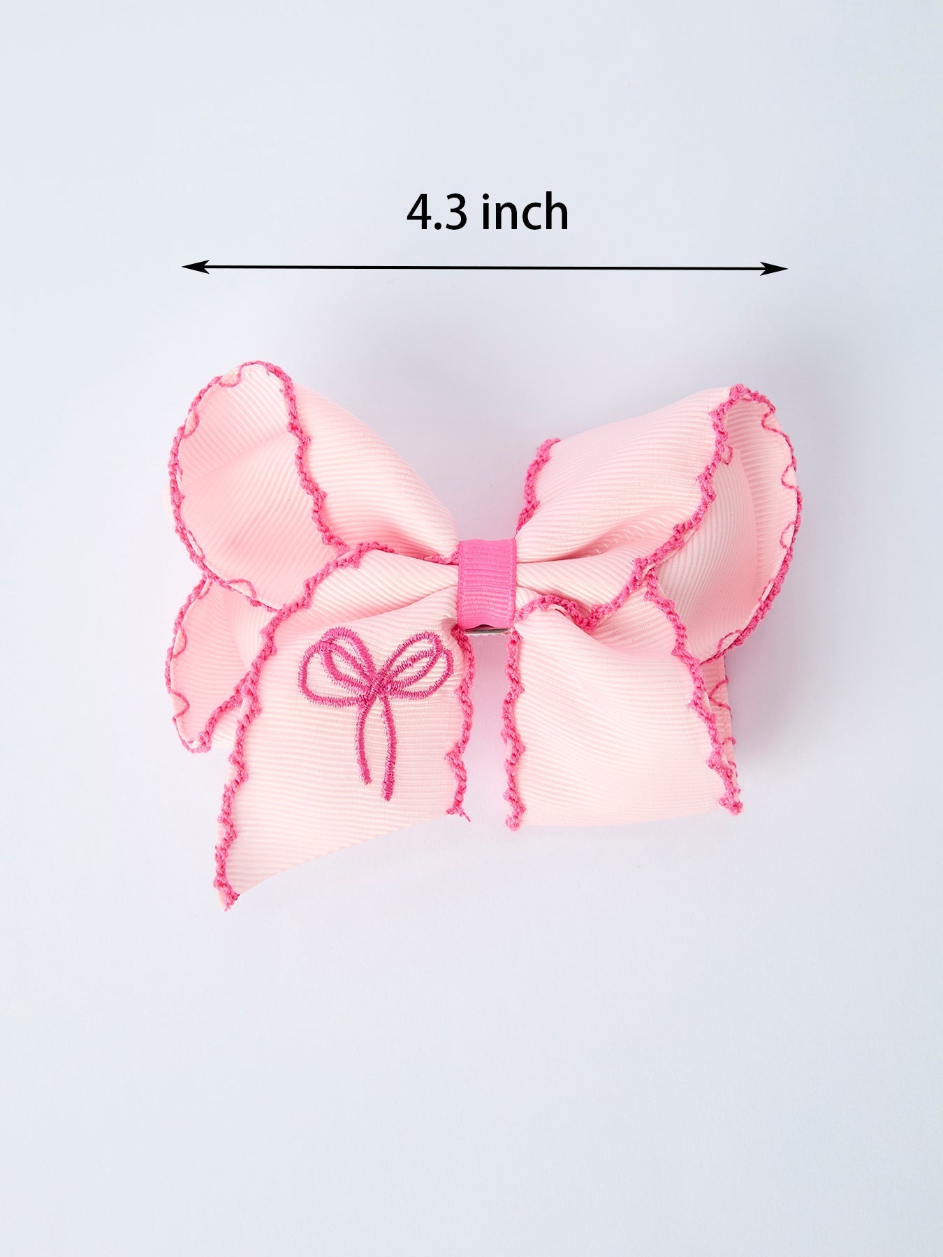 Rylee Faith Designs Bow Embroidered Girls Hairpin 4.1 Inches - 