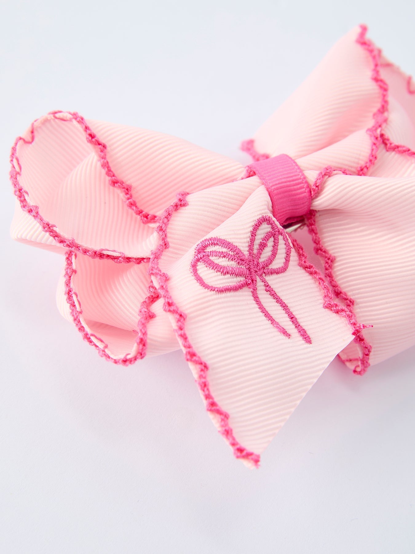 Rylee Faith Designs Bow Embroidered Girls Hairpin 4.1 Inches - 