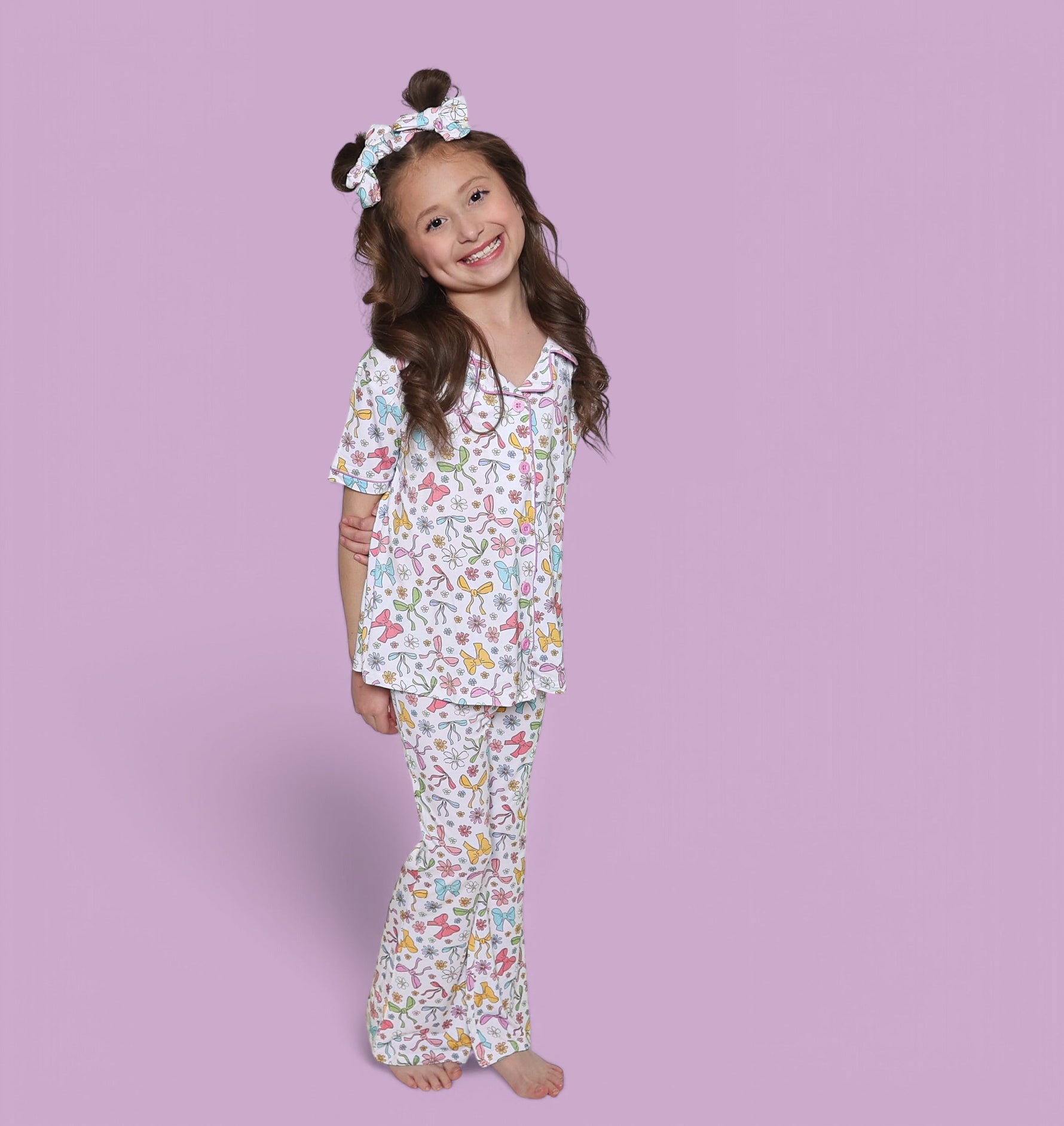 DREAM BIG LITTLE CO Bow Garden Dream Girls Flare Set Pastel Print for ToddlersEveretts Place