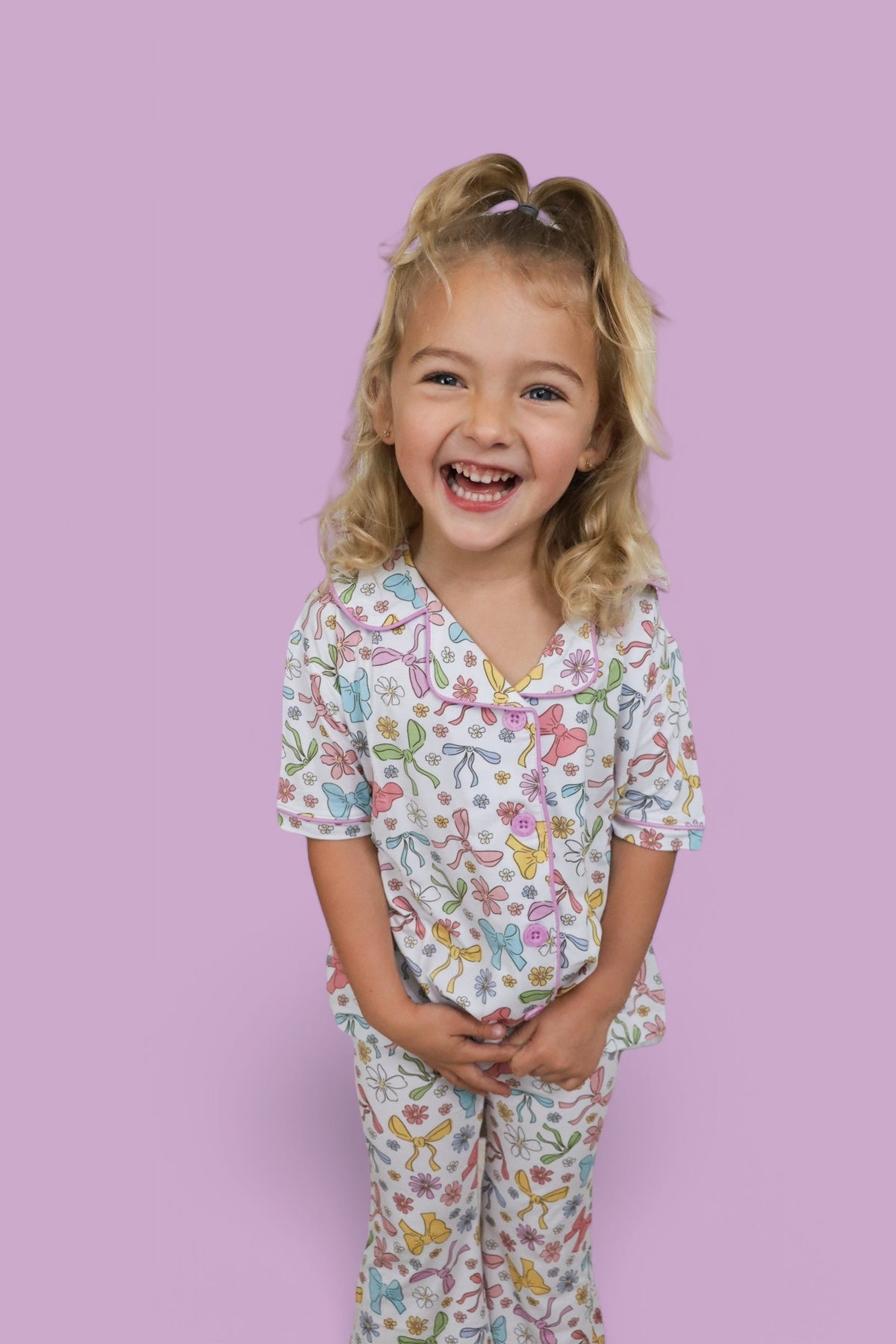 DREAM BIG LITTLE CO Bow Garden Dream Girls Flare Set Pastel Print for ToddlersEveretts Place