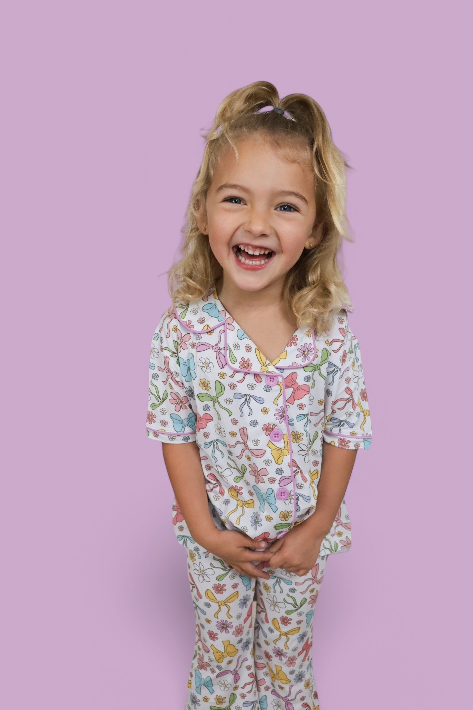 DREAM BIG LITTLE CO Bow Garden Dream Girls Flare Set Pastel Print for ToddlersEveretts Place