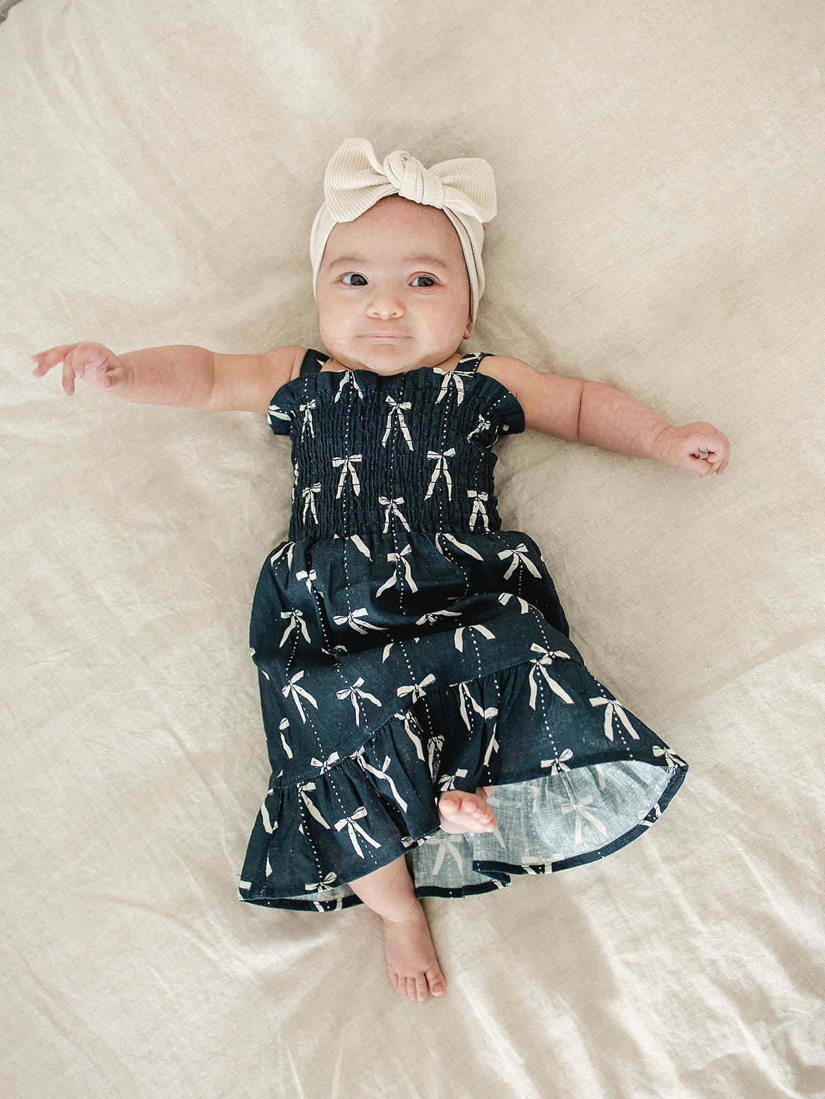 Mebie Baby Bow Linen Dress - 