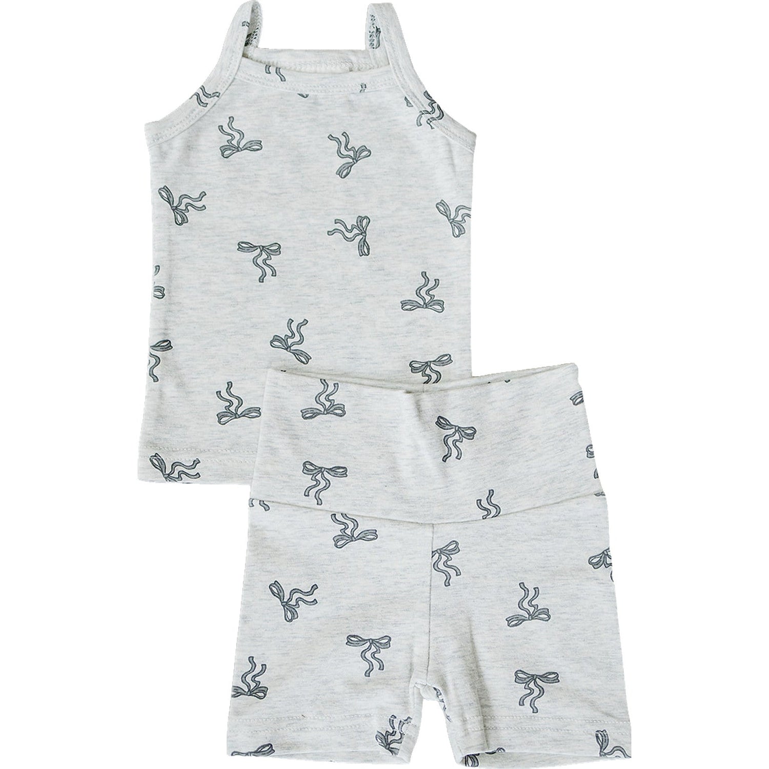 Mebie Baby Bow Tank Top and Biker Shorts Set for Toddlers and Kids - 