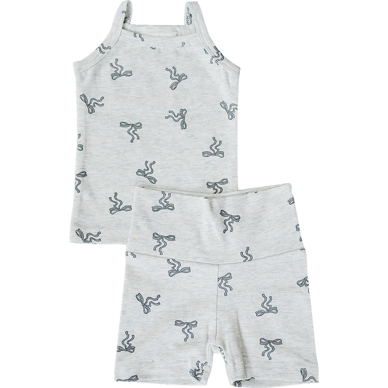 Mebie Baby Bow Tank Top and Biker Shorts Set for Toddlers and Kids - 