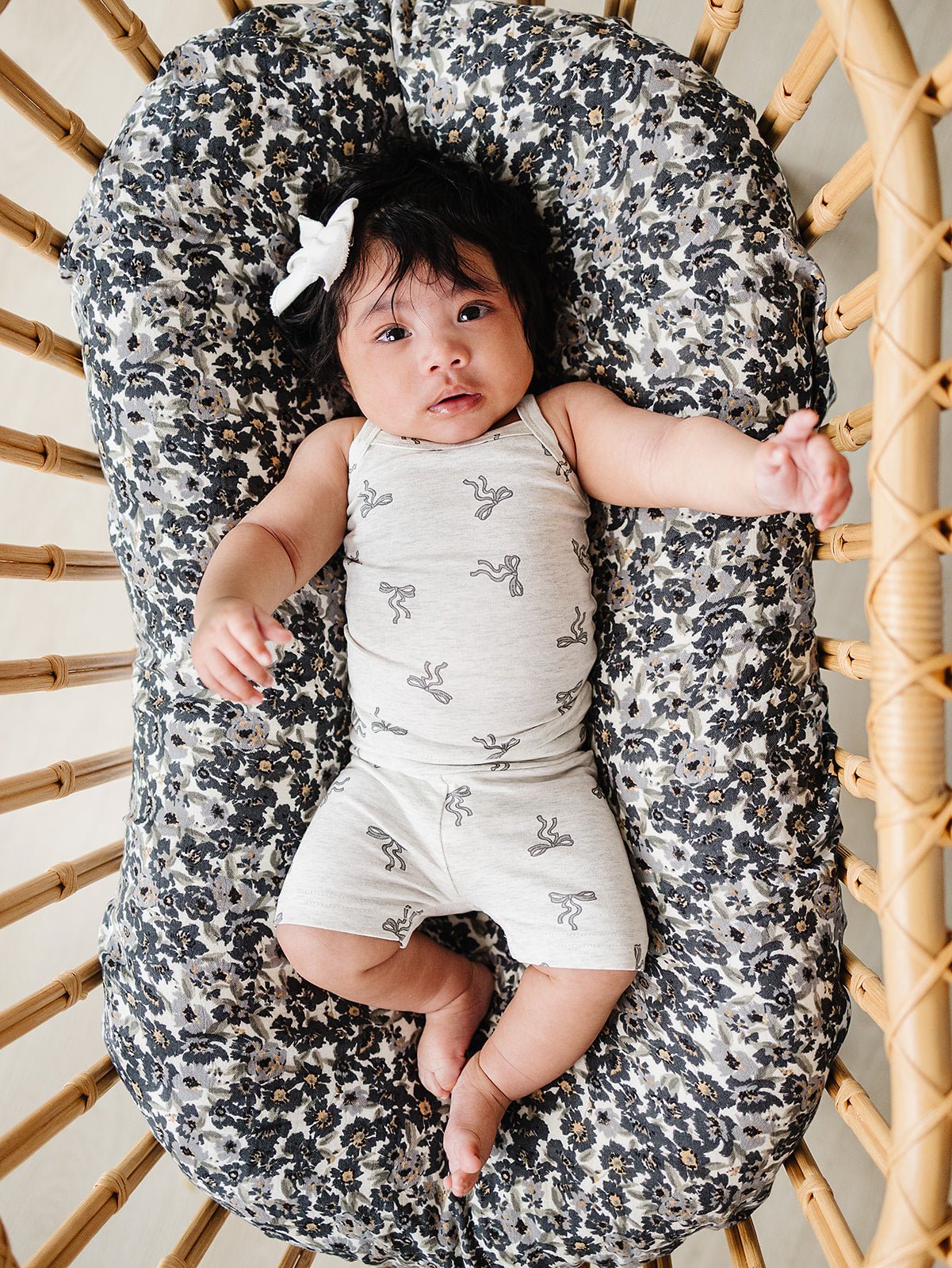 Mebie Baby Bow Tank Top and Biker Shorts Set for Toddlers and Kids - 