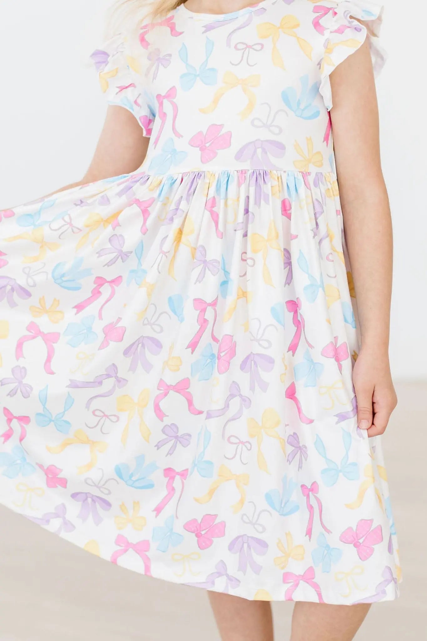 Mila & Rose ® Bow - tastic Flutter Sleeve Twirl Dress - 