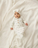 Harp Angel Boutique Bow Turban Hat Green Leaves with Bow for Newborn Girls - 