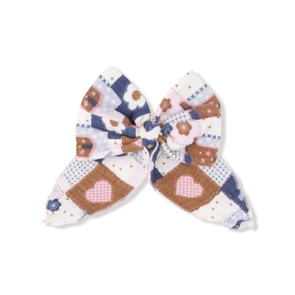 Angel Dear Bow With Tails Clip In Organic Cotton Muslin Baby Accessory - Everetts Place Boutique - 