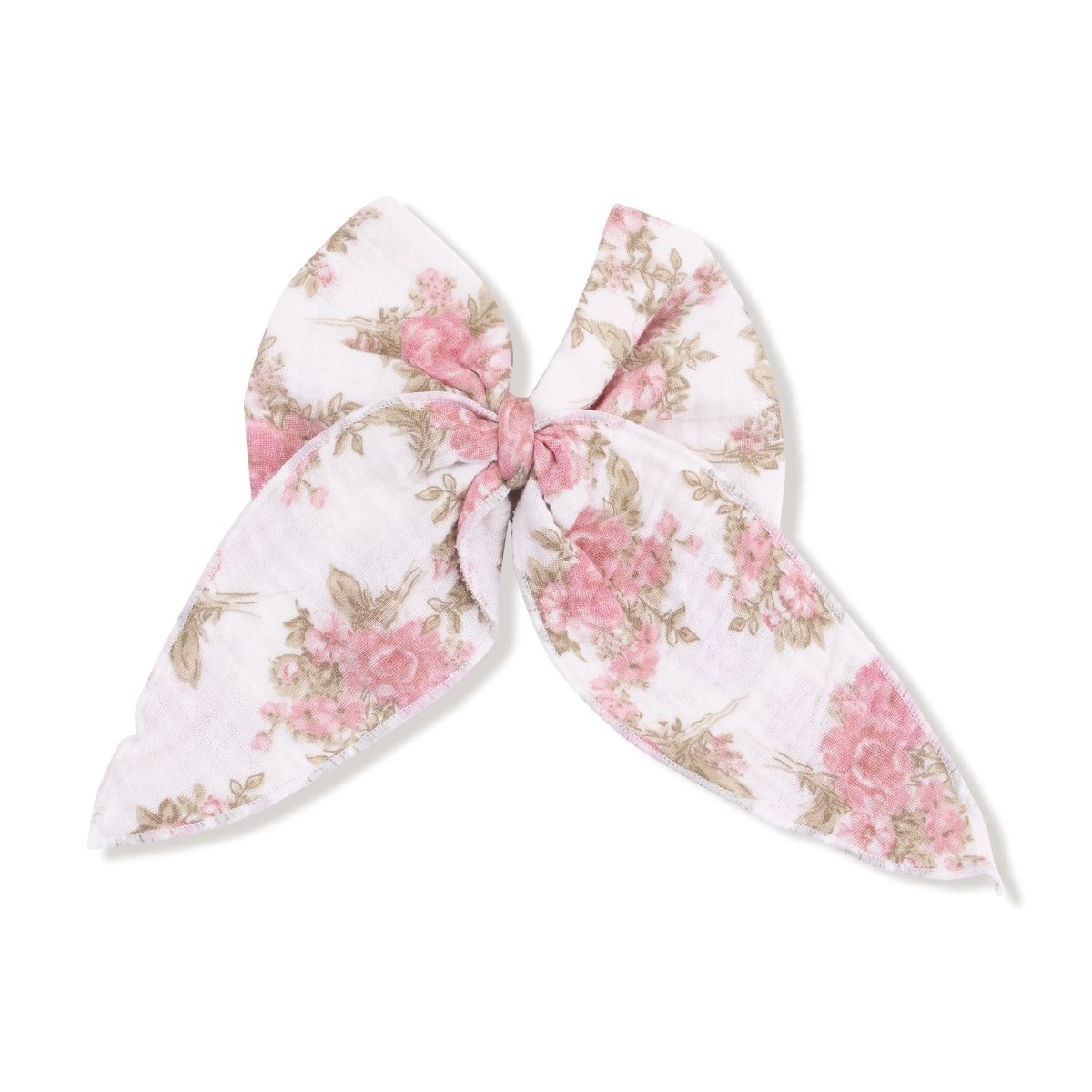 Angel Dear Bow With Tails Clip In Organic Cotton Muslin Hair Accessory - Everetts Place Boutique - 