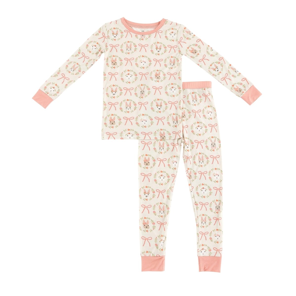 Dreamlet Bows and Bunnies Womens Pajama Set Soft and Lightweight - Everetts Place Boutique - 