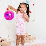 Bestaroo Bowtastic Boogie Flutter Tank and Shorts Set for Babies with Disco Balls Print - 
