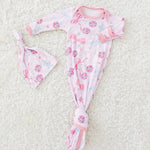 Bestaroo Bowtastic Boogie Gown And Hat Set For 0 To 3 Months Bamboo Sleepwear - 