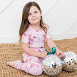 Bestaroo Bowtastic Boogie Kids Short Sleeve Bamboo Pajamas With Disco Ball Print - 