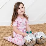Bestaroo Bowtastic Boogie Kids Short Sleeve Bamboo Pajamas With Disco Ball Print - 