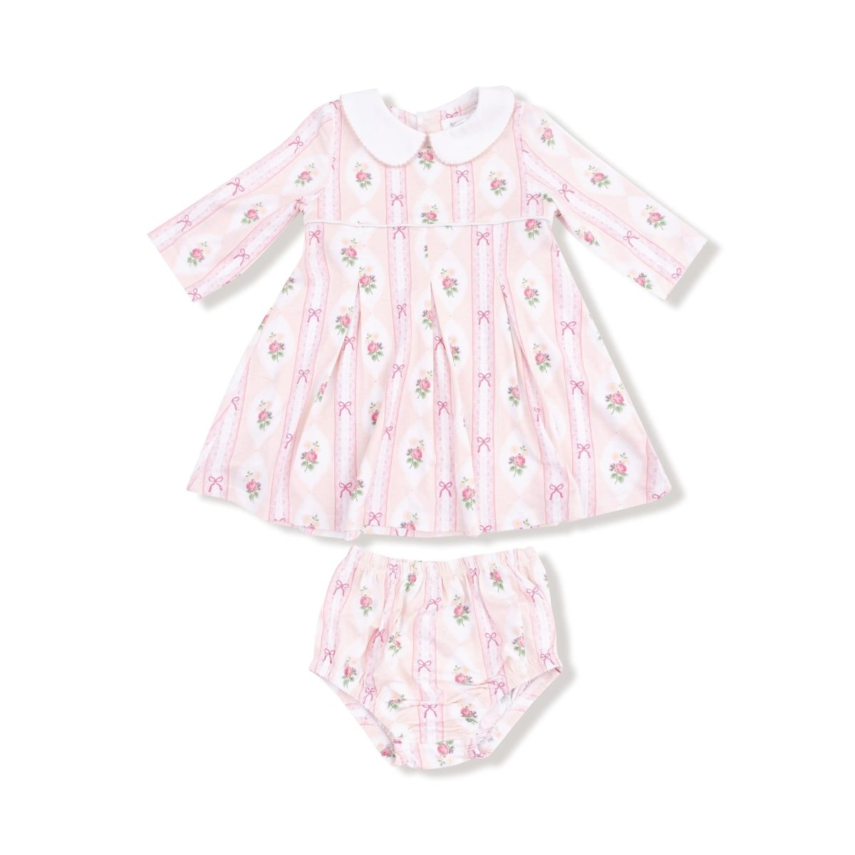 Angel Dear Box Pleat Dress With Peter Pan Collar And Diaper Cover - Everetts Place Boutique - 