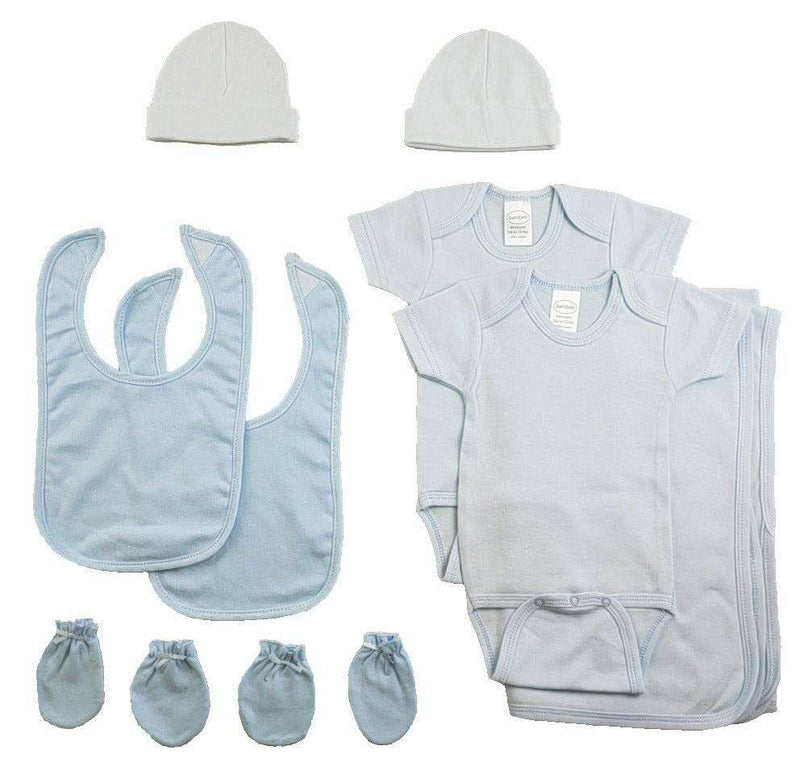 9 Piece Blue Layette SetIntroducing the Bambini Layette Set, perfect for newborns. This set is made from soft, cozy cotton to ensure maximum comfort for your little one. It's the ideal giftEveretts Place: Online Boutique 