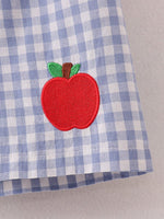 Rylee Faith Designs Boys Back to School Pencil Apple Applique Plaid Shorts SetEveretts Place