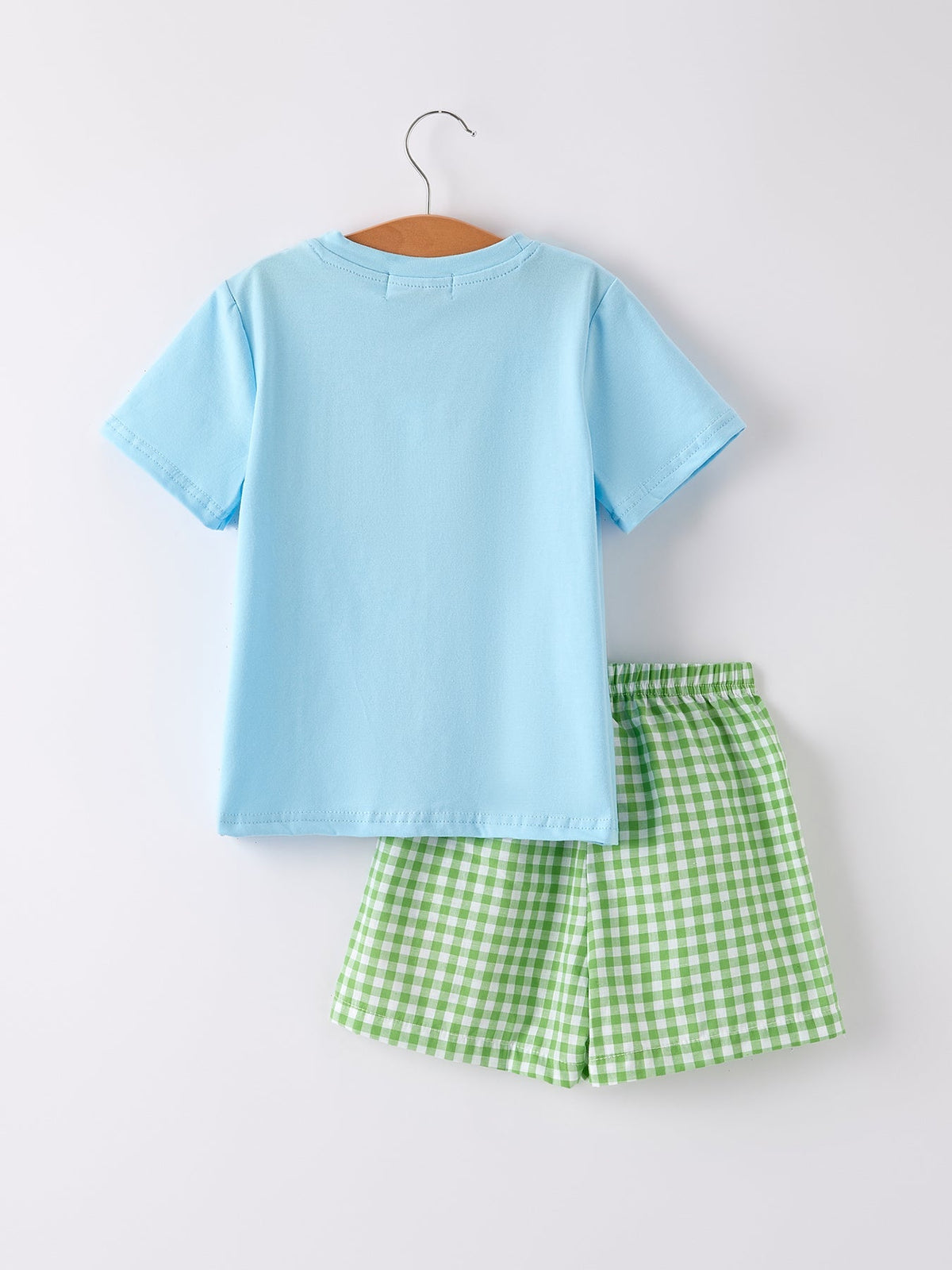 Rylee Faith Designs Boys Back to School Smock Embroidered Top+ Plaid ShortsEveretts Place