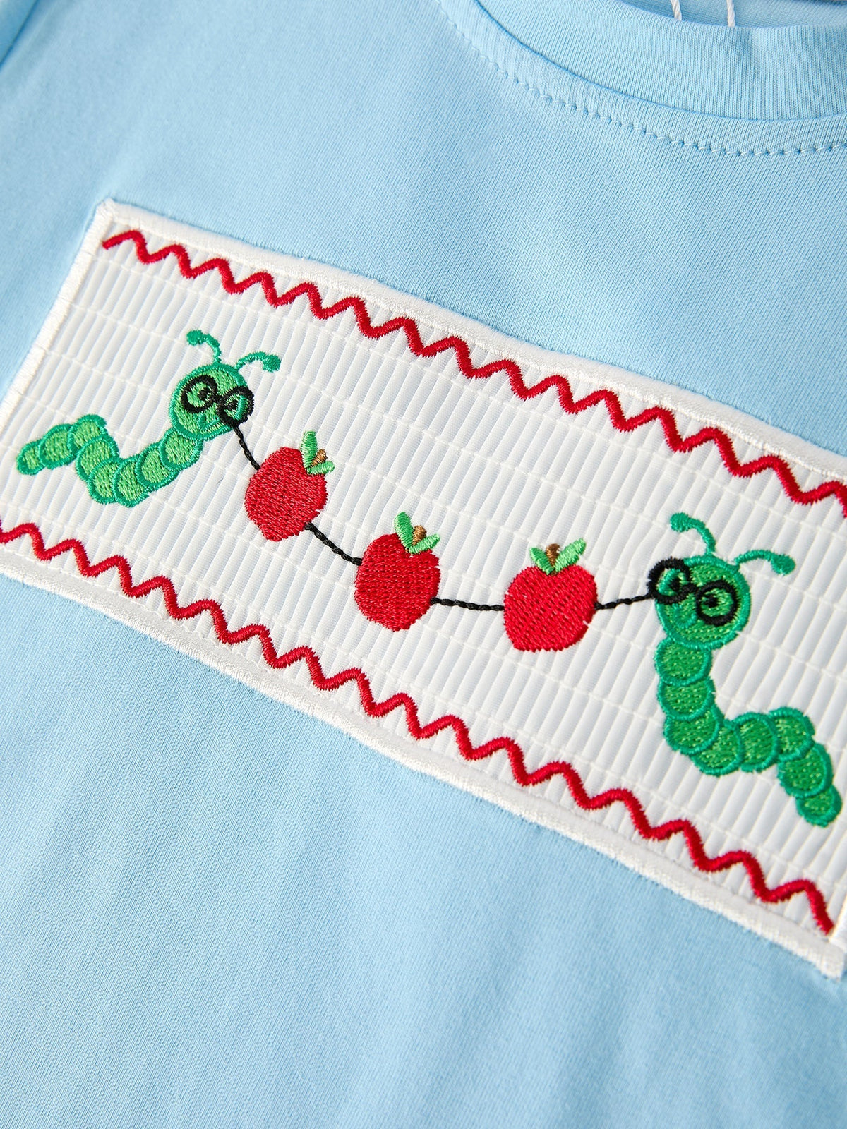 Rylee Faith Designs Boys Back to School Smock Embroidered Top+ Plaid ShortsEveretts Place