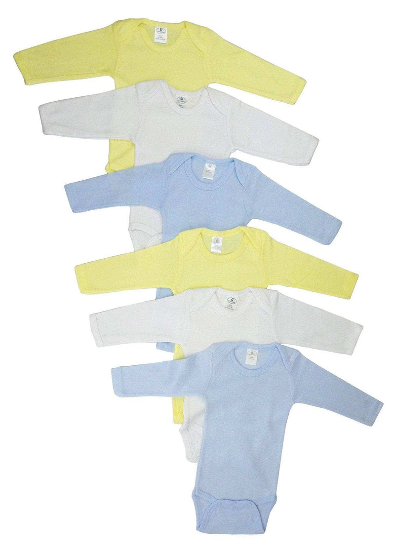 Boys Pastel Long Sleeve Onezie 6 Pack - Everetts Place: Online Boutique - Baby Clothing