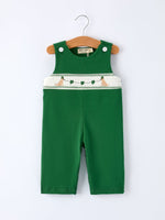 Rylee Faith Designs Boys St. Patrick’s Day Shamrock Puppy Smocked Romper - 