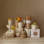 Mushie BPA Free Plastic Lunchbox with Built In Compartments and Locking Utensils - 