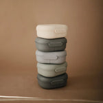 Mushie BPA Free Plastic Lunchbox with Built In Compartments and Locking Utensils - 