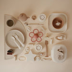 Mushie BPA Free Plastic Lunchbox with Built In Compartments and Locking Utensils - 