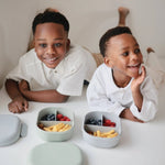 Mushie BPA Free Plastic Lunchbox with Built In Compartments and Locking Utensils - Everetts Place Boutique - 