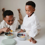 Mushie BPA Free Plastic Lunchbox with Built In Compartments and Locking Utensils - Everetts Place Boutique - 