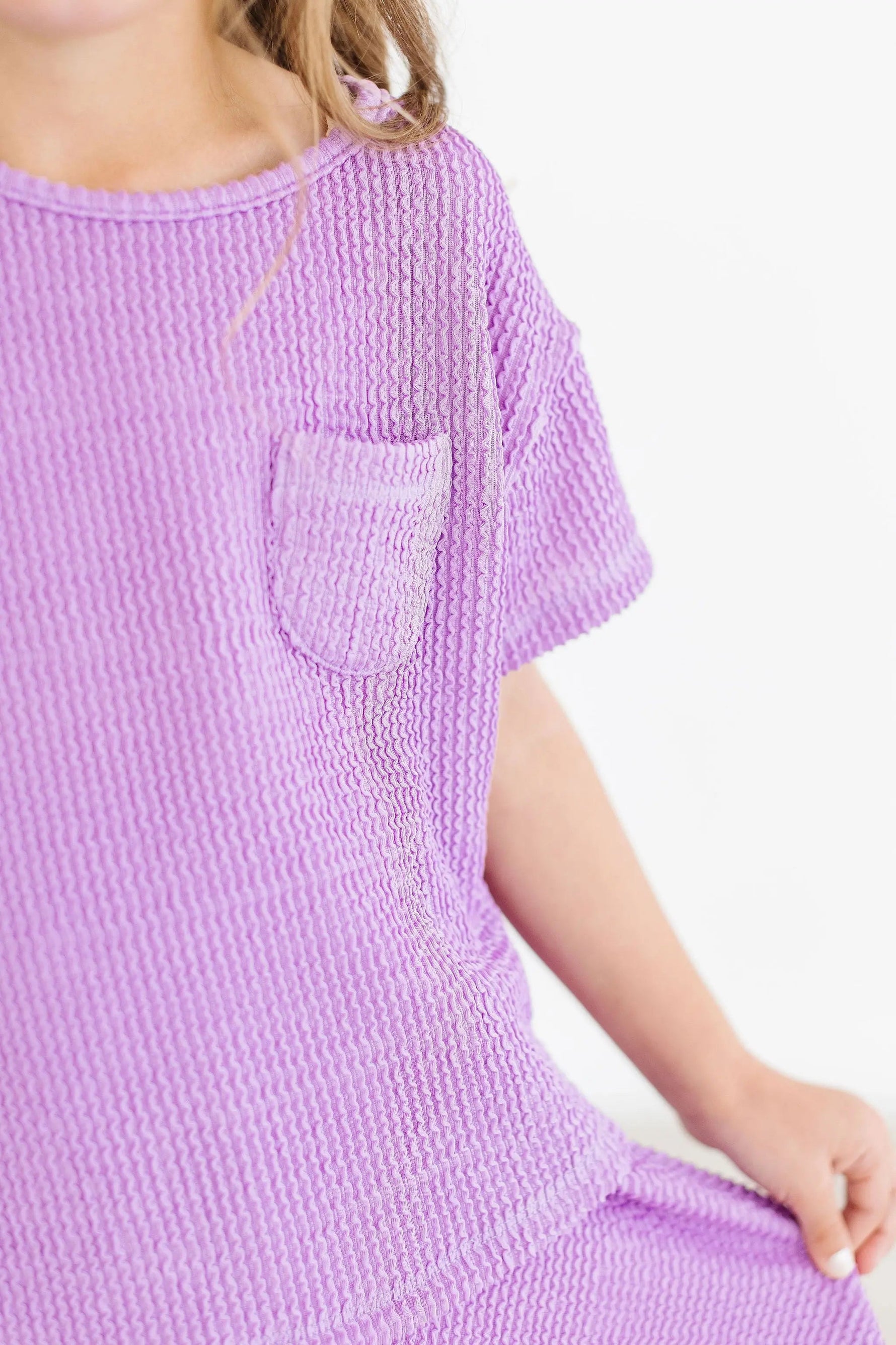 Mila & Rose ® Bright Lilac Scrunchy Pocket Tee - 