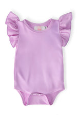 Bright Lilac S/S Flutter Bodysuit - Pink, Baby & Toddler Clothing, Purple, Clothing, Swimwear | Everetts Place