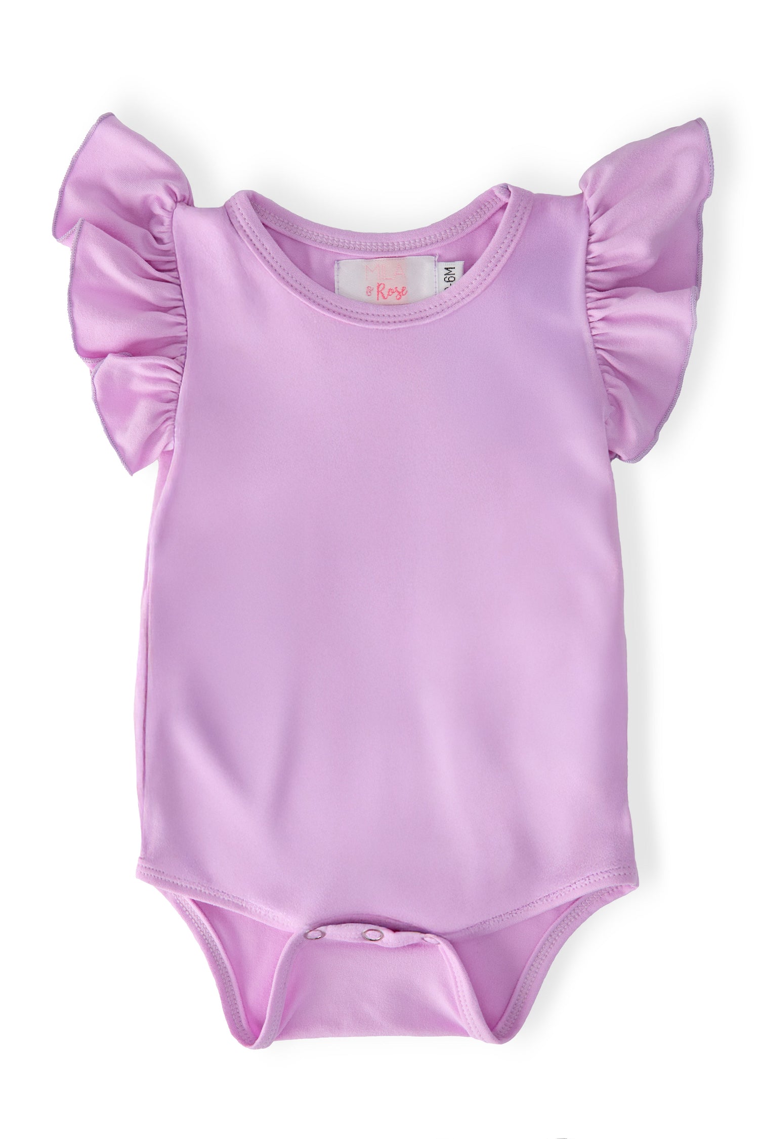 Bright Lilac S/S Flutter Bodysuit - Pink, Baby & Toddler Clothing, Purple, Clothing, Swimwear | Everetts Place
