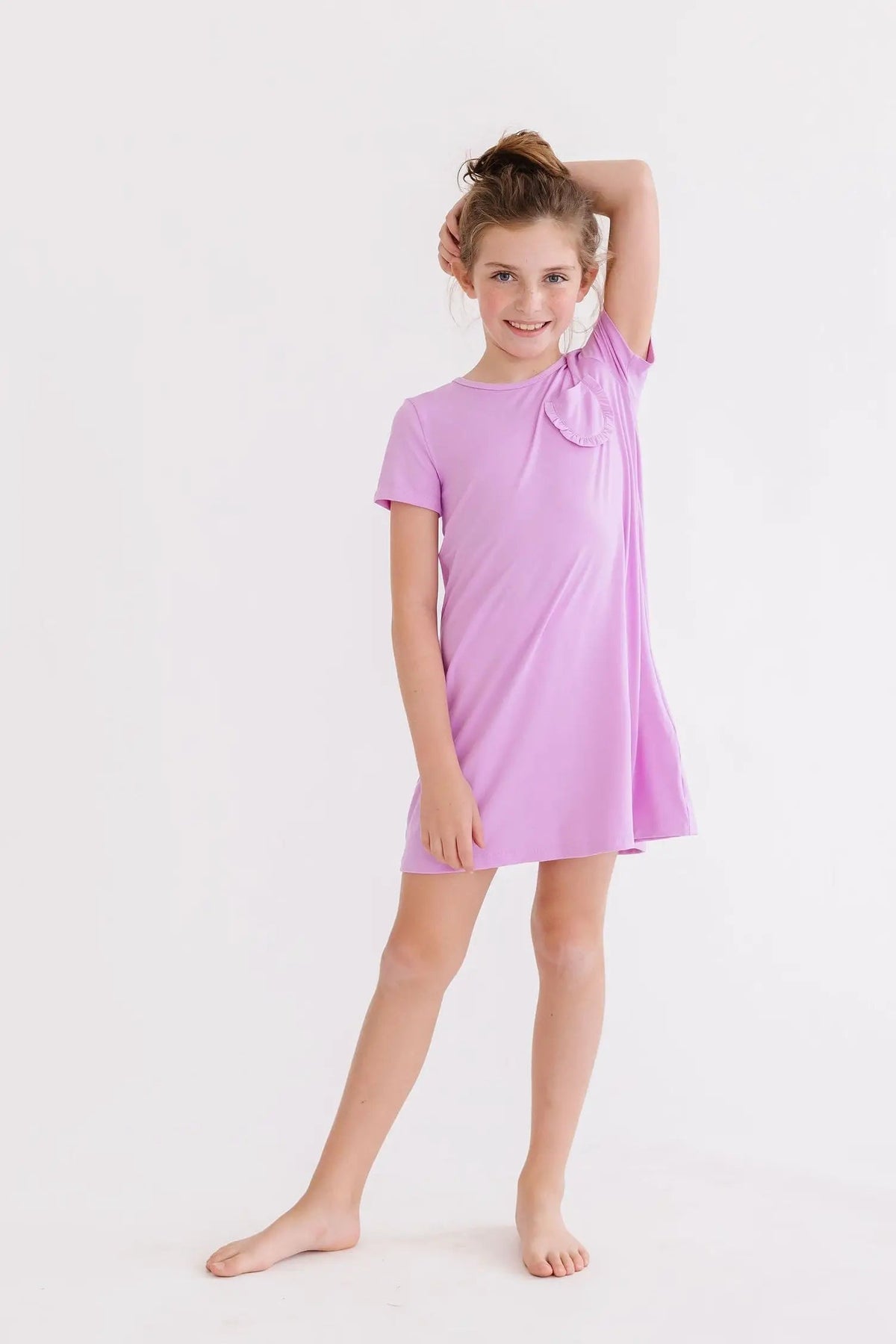 Bright Lilac T-Shirt Dress - Pink, One-piece garment, Dress, Day Dress, Purple | Everetts Place
