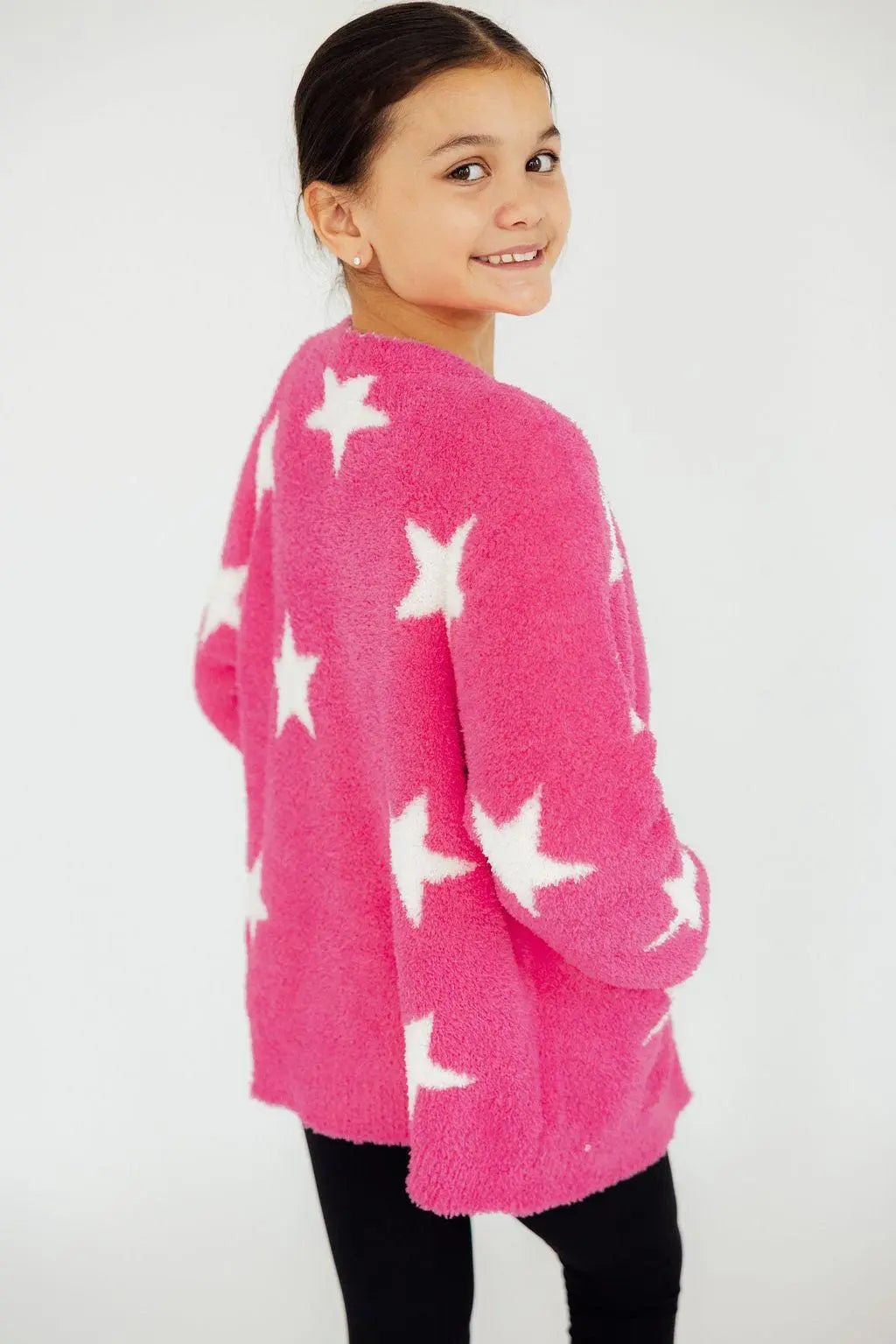 Mila & Rose ® Bright Pink/Coconut Star Cozy Cardigan - 