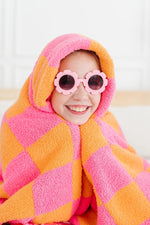 Mila & Rose ® Bright Pink/Orange Checker Cozy Blanket - 