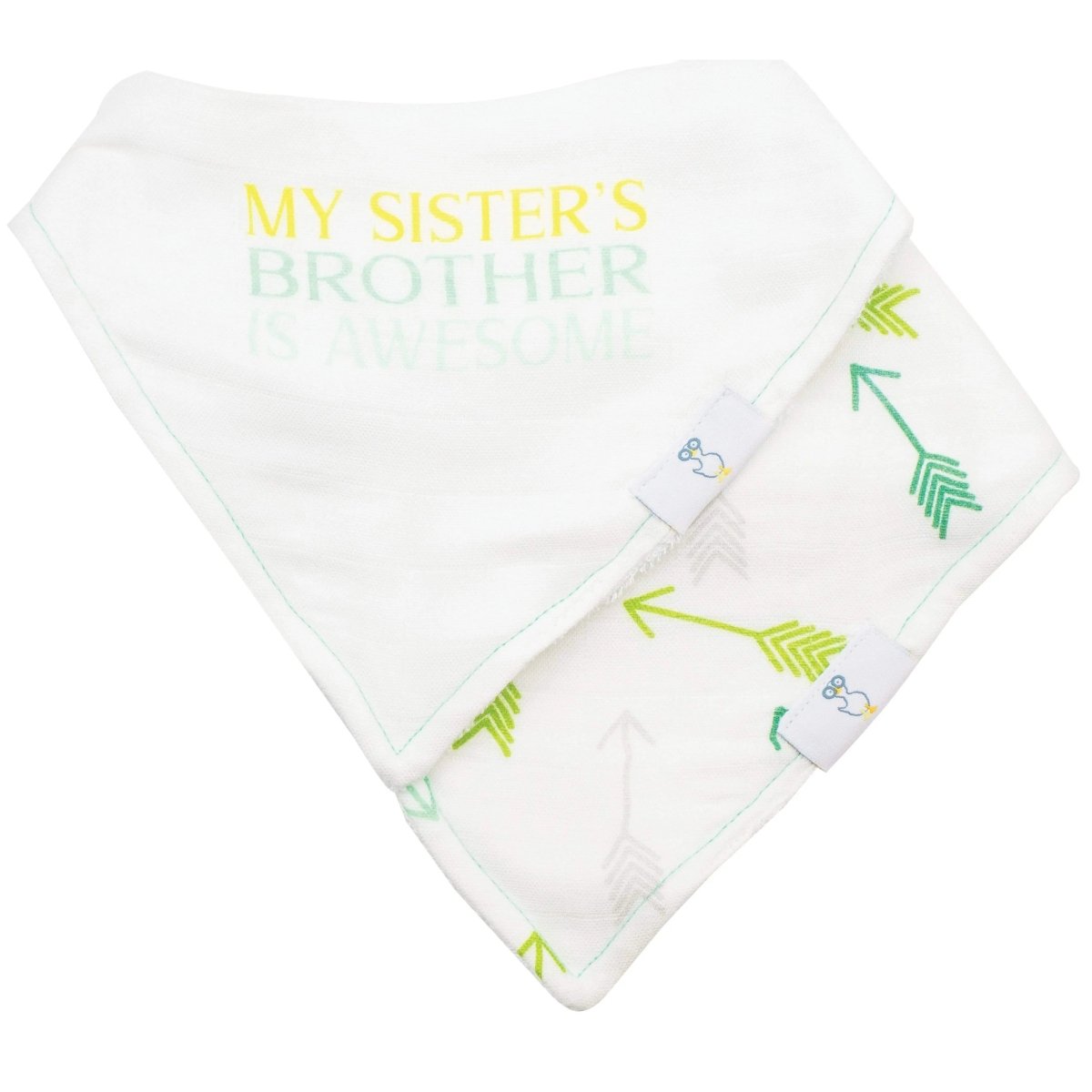 Brother and Arrows 2 Pack Soft Muslin Bibs for Babies with Absorbent Terry - Everetts Place