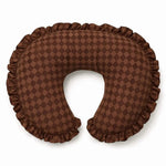 Little Mae & Co Brown Diamond Ruffle Nursing Pillow Cover - 