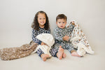 Mebie Baby Brown Floral Bamboo Fleece Quilt - 