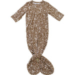 Brown Floral Ribbed Bamboo Knot Gown - Baby & Toddler Clothing, One-piece garment, Pattern, Child, Day Dress | Everetts Place