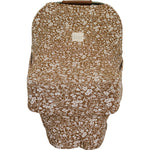 Mebie Baby Brown Floral Ribbed Bamboo Multi - Use Cover - 