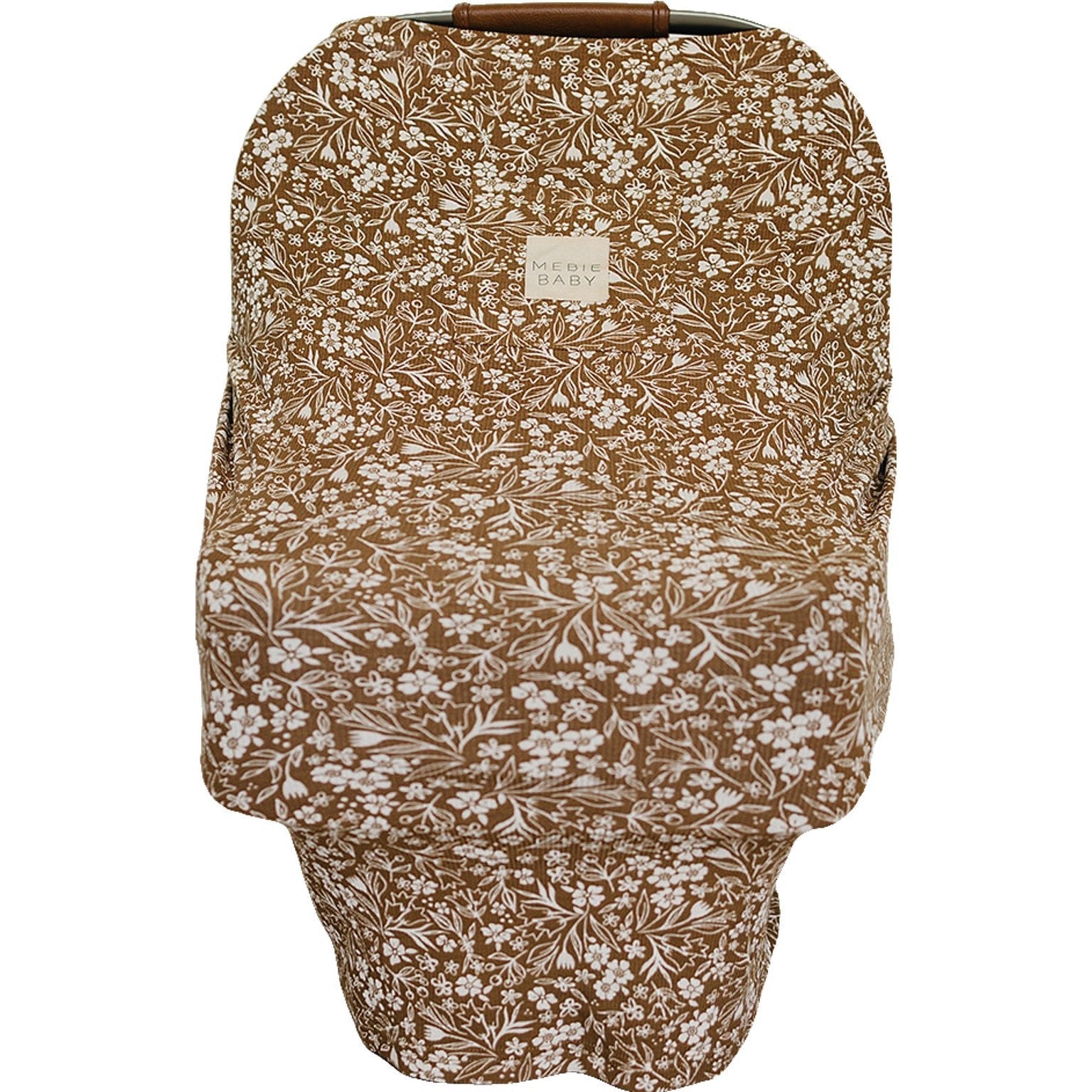 Mebie Baby Brown Floral Ribbed Bamboo Multi - Use Cover - 