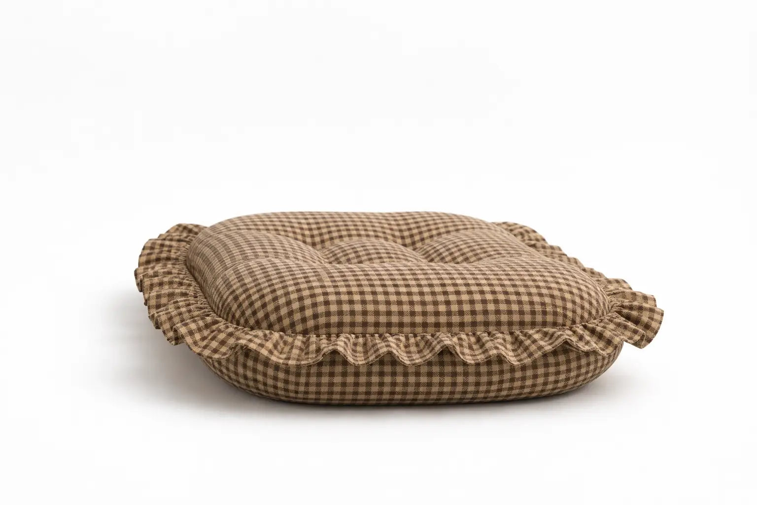 Little Mae & Co Brown Gingham Ruffle Baby Lounger Cover - 