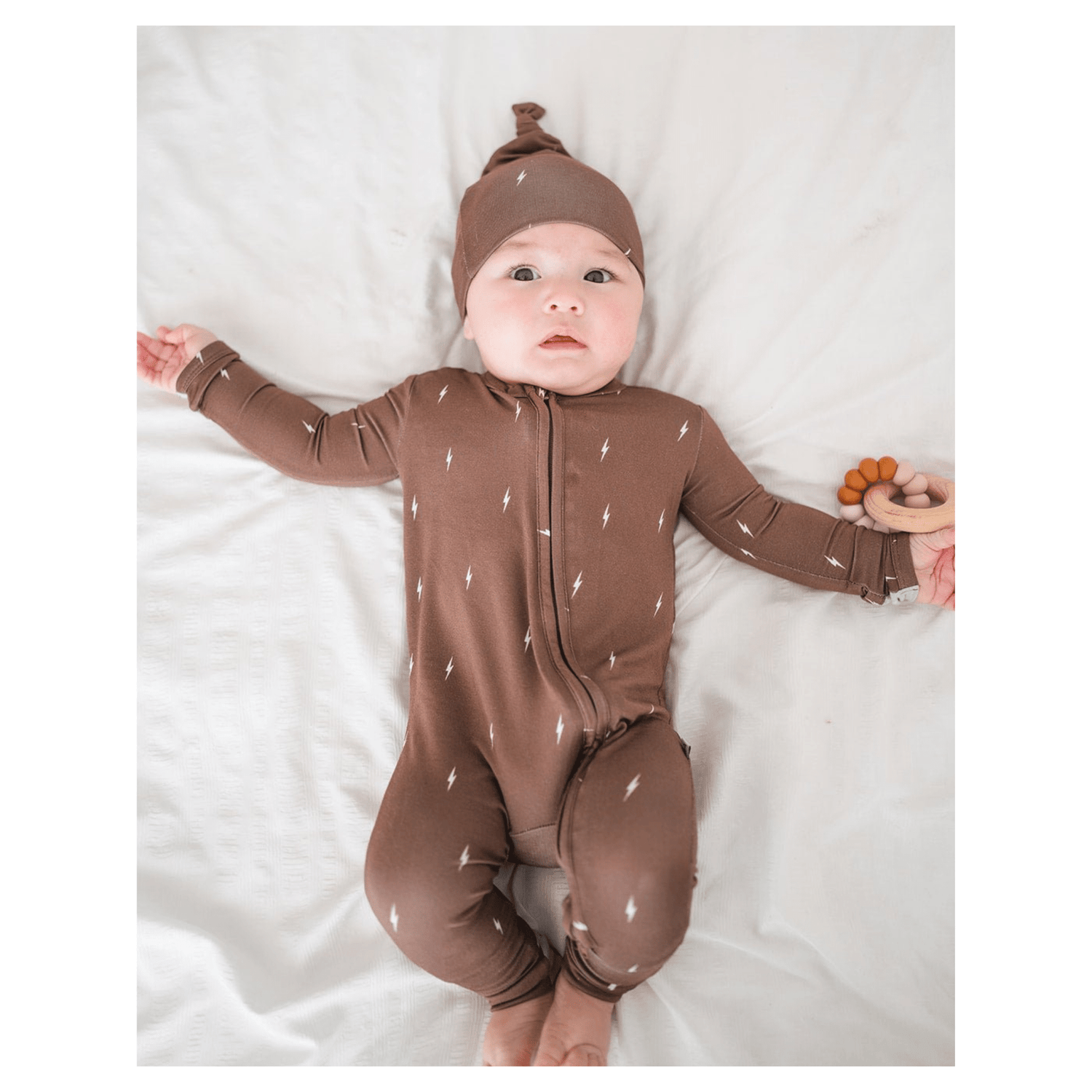 Brown Lightning Baby Pajamas | Zipper Romper - Baby & Toddler Clothing, Brown, Child, Overall, Infant | Everetts Place