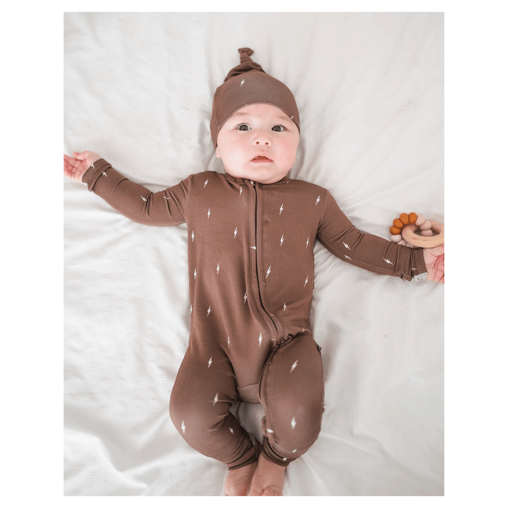 Brown Lightning Baby Pajamas | Zipper Romper - Baby & Toddler Clothing, Brown, Child, Overall, Infant | Everetts Place