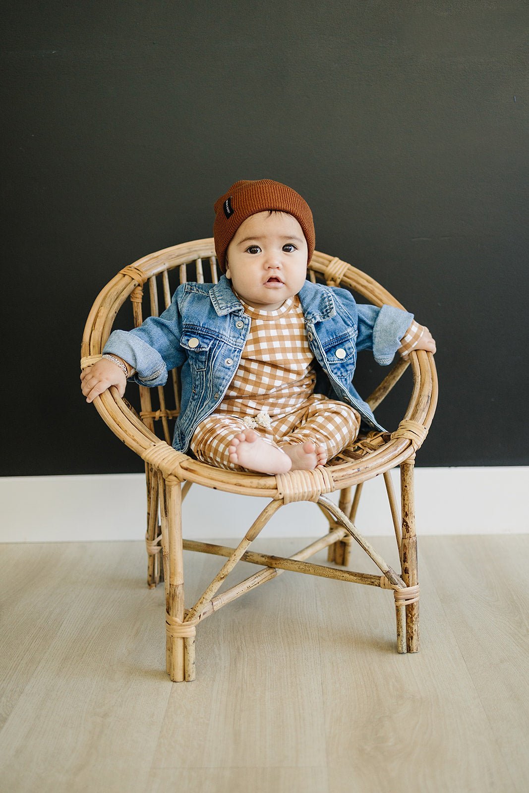 Mebie Baby Brown Mebie Baby Beanie Adjustable Soft Acrylic Baby Hat - 